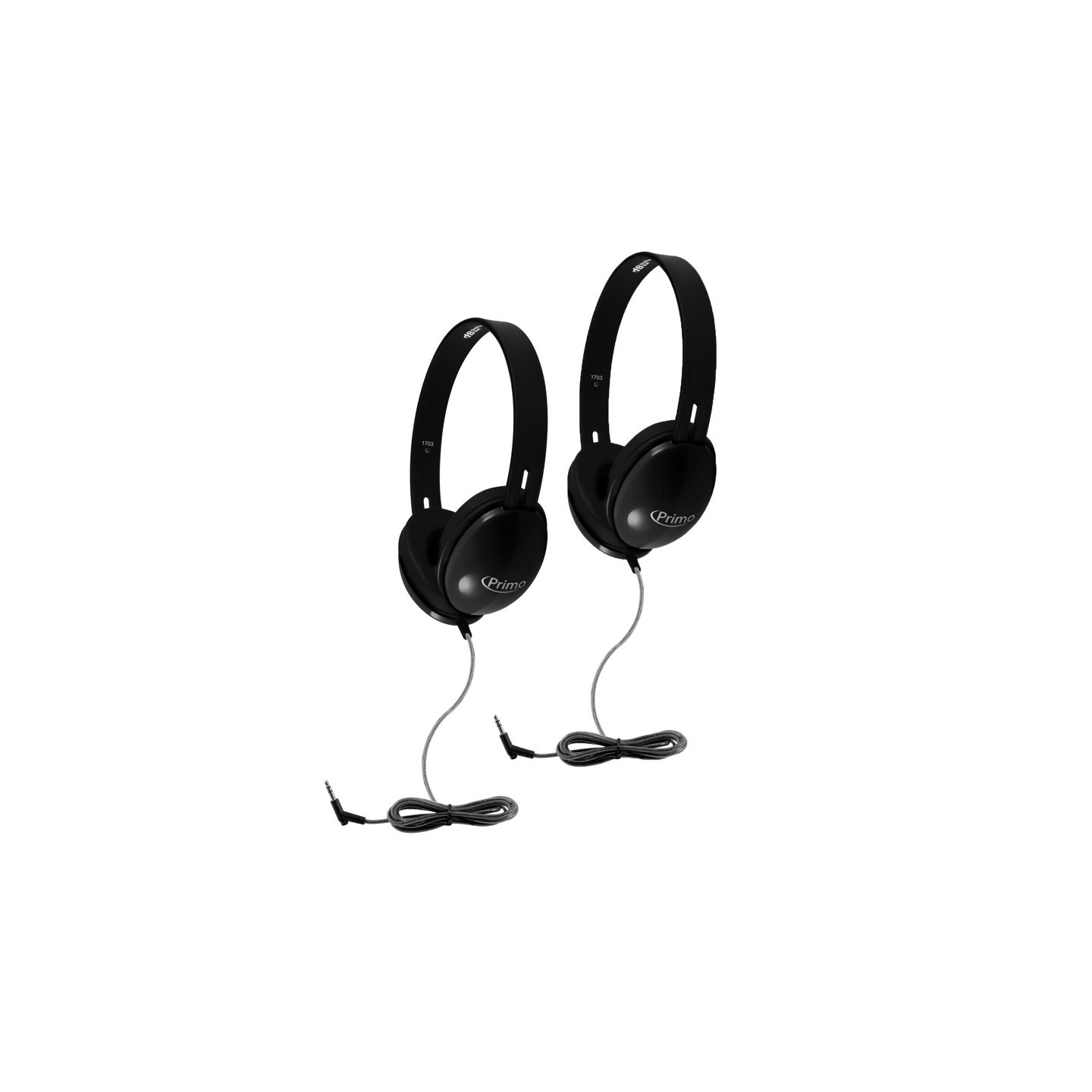 HamiltonBuhl® Primo Stereo Headphones, Black, Pack of 2
