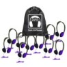 HamiltonBuhl® Sack-O-Phones, 10 Personal Headphones in a Carry Bag, Purple