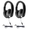 HamiltonBuhl® Smart-Trek Deluxe Stereo Headphone with In-Line Volume Control & 3.5mm TRS Plug, Pack of 2