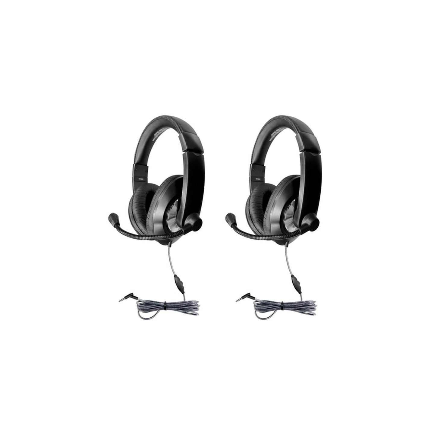 HamiltonBuhl® Smart-Trek Deluxe Stereo Headset with In-Line Volume Control & 3.5mm TRRS Plug, Pack of 2