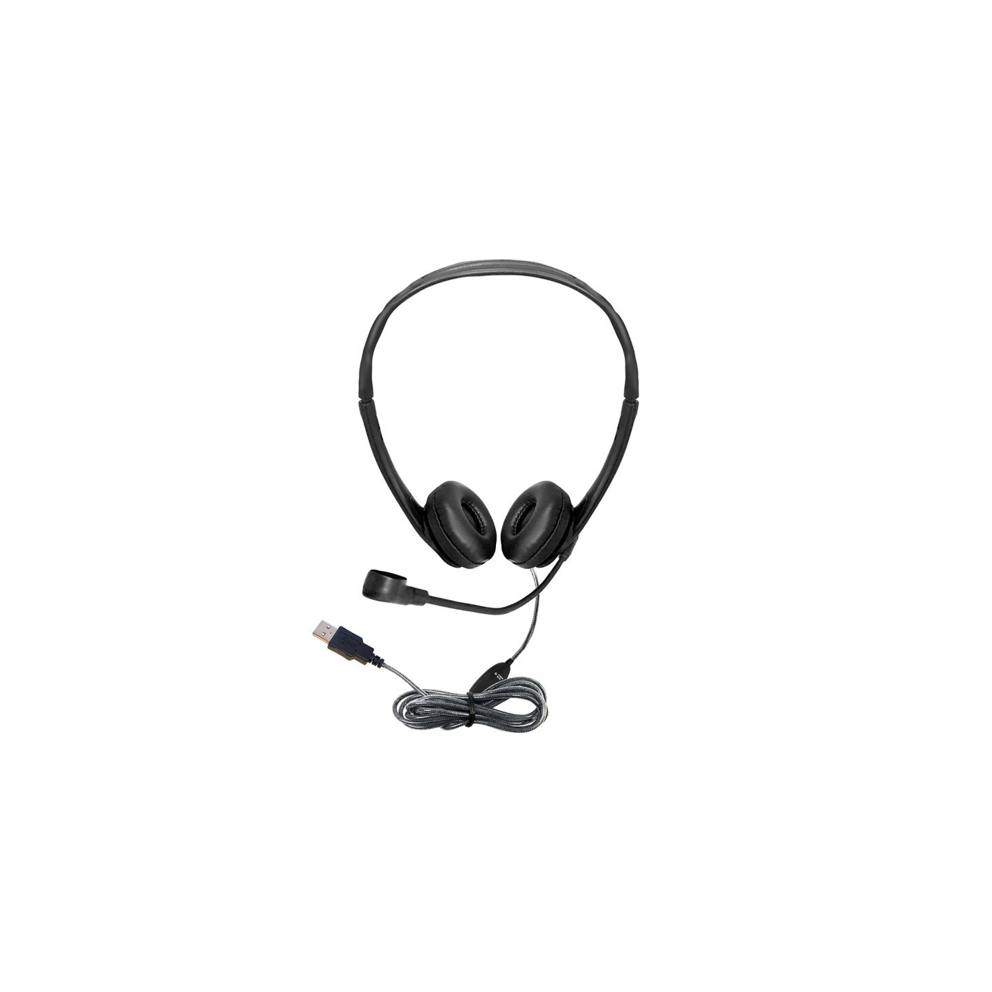 HamiltonBuhl® WorkSmart Personal Headset - USB with Steel-Reinforced Gooseneck Microphone, Leatherette Ear Cushions