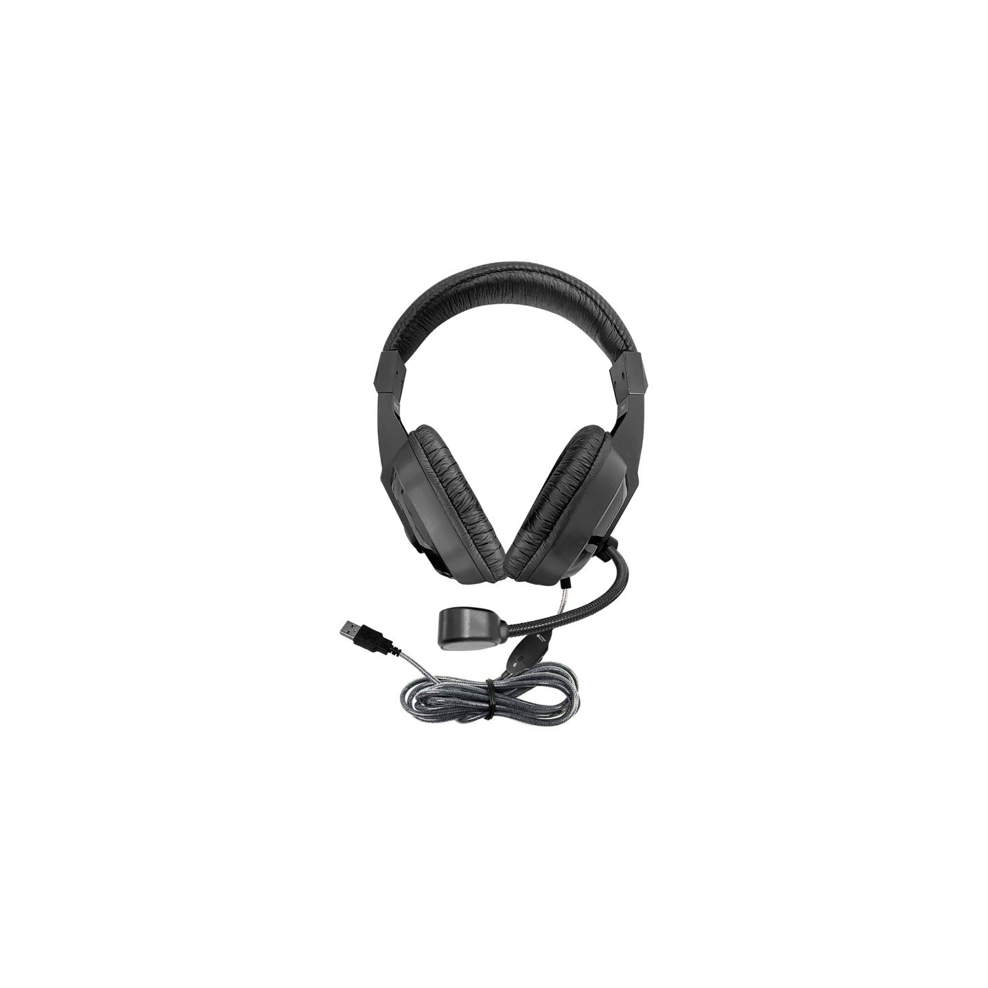 HamiltonBuhl® WorkSmart Plus Deluxe Headset - USB with Boom gooseneck microphone, padded headband Leatherette ear cushions