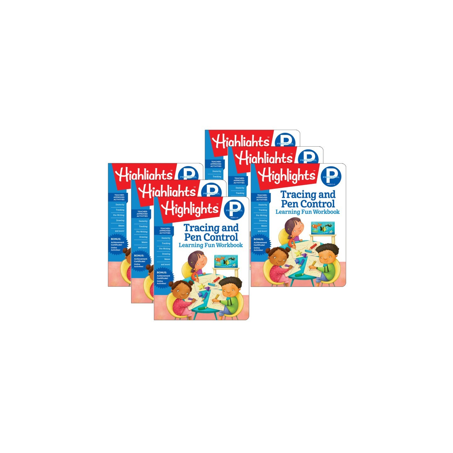 Highlights™ Learning Fun Workbooks, Preschool Tracing and Pen Control, Pack of 6