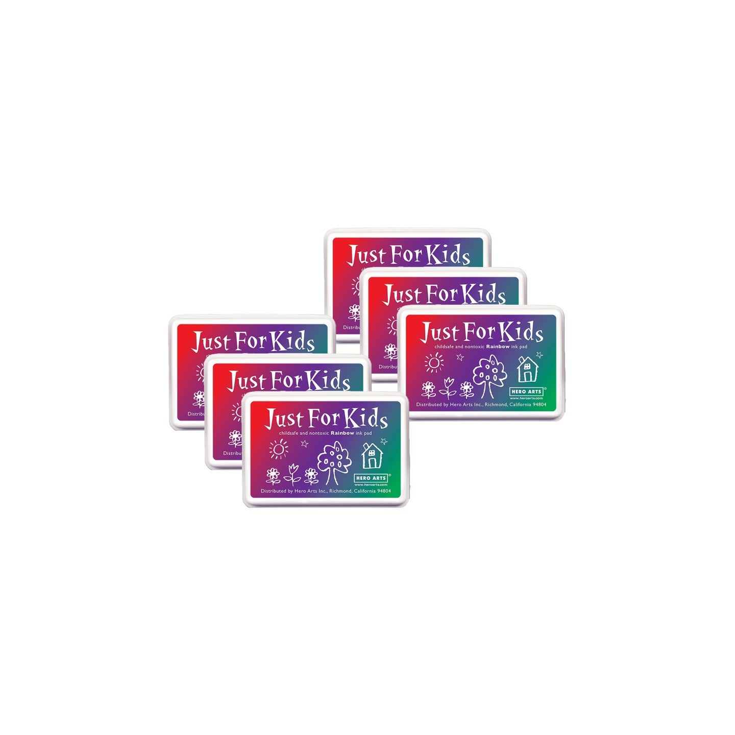 Hero Arts® Just for Kids® 3-Color Rainbow Ink Pad, Pack of 6