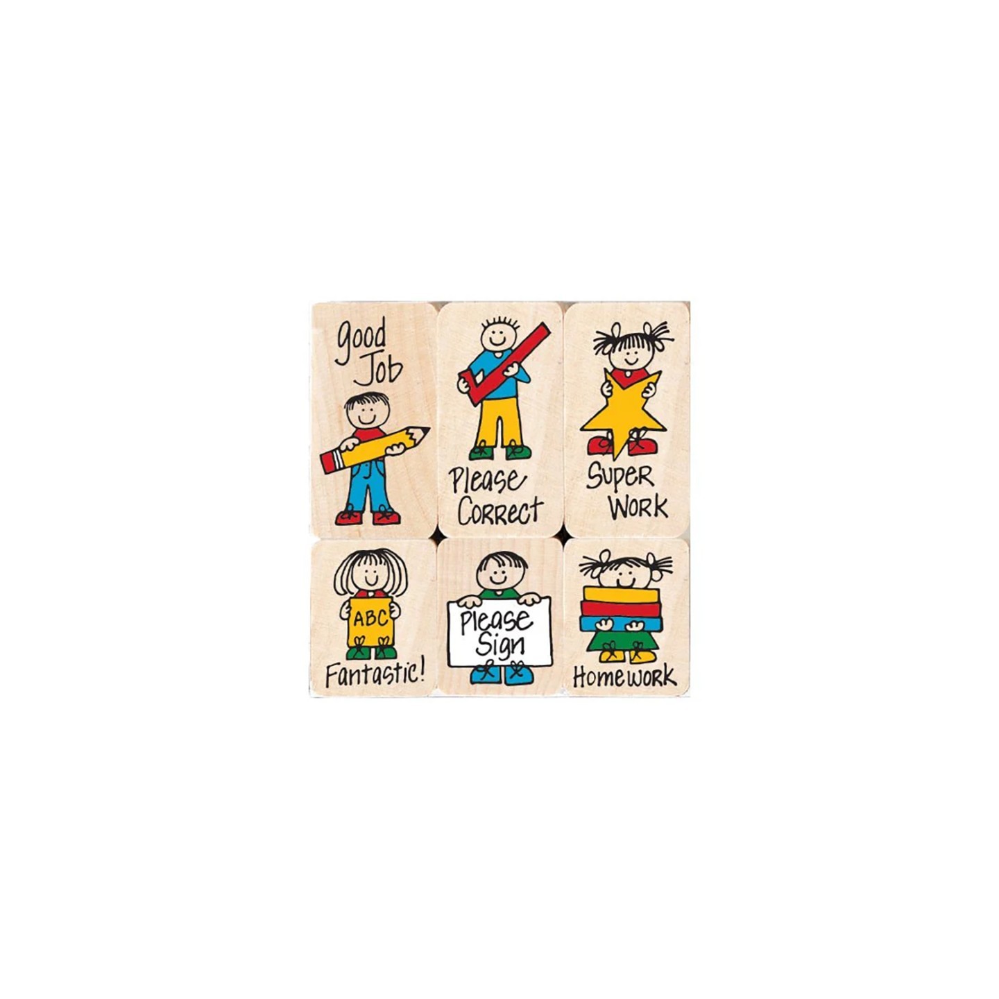 Hero Arts® Big 'n' Little Hero Kids For Teachers Stamps, Set of 6