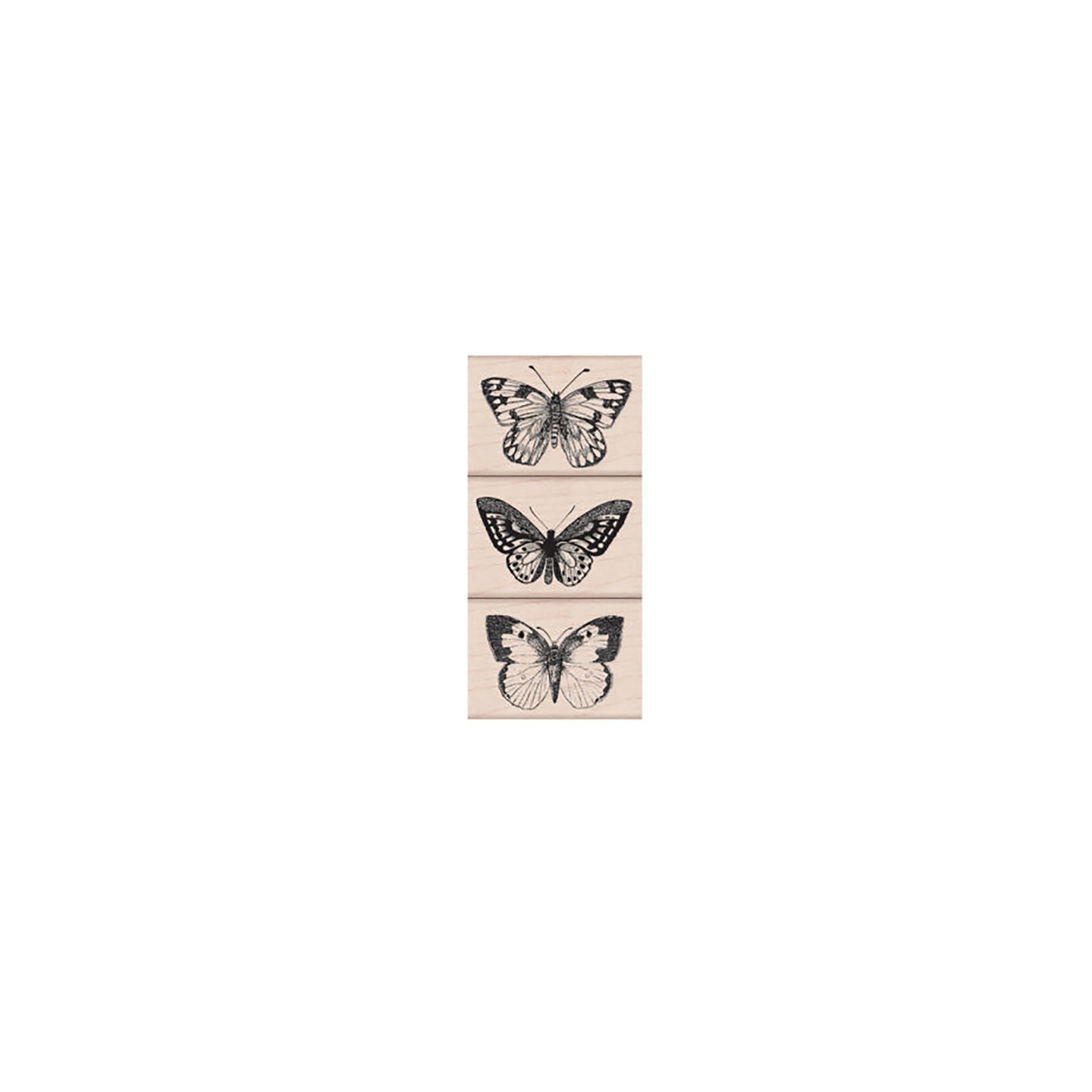 Hero Arts® Three Artistic Butterflies Wood Stamp Set, 3 Stamps