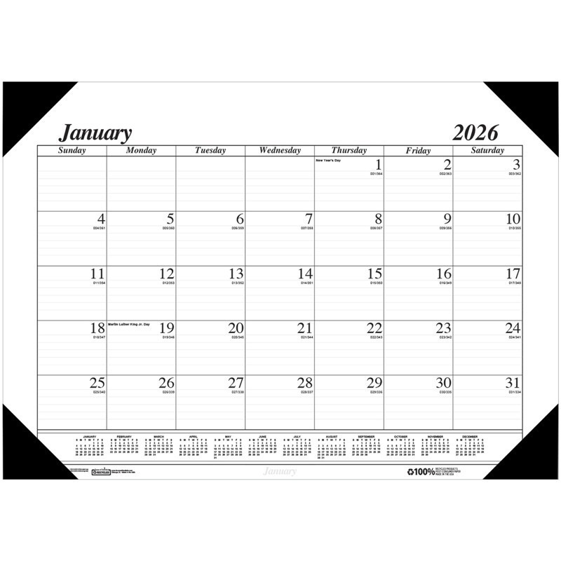 House of Doolittle® Recycled Monthly Desk Pad Calendar Economy 18-1/2 x 13 Inches