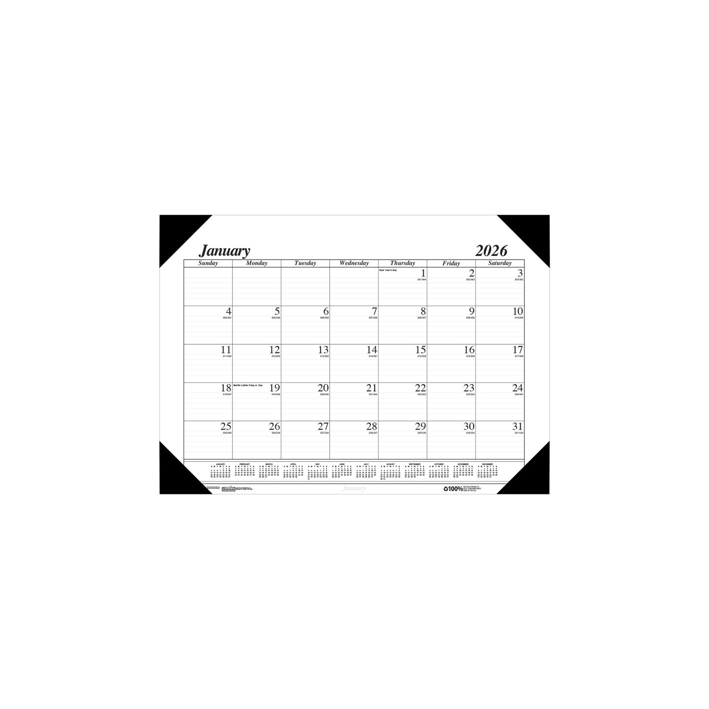 House of Doolittle® Recycled Monthly Desk Pad Calendar Economy 18-1/2 x 13 Inches