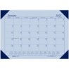 House of Doolittle® Academic Ecotones Calendar Desk Pad, Orchid Paper/Cordovan Holder