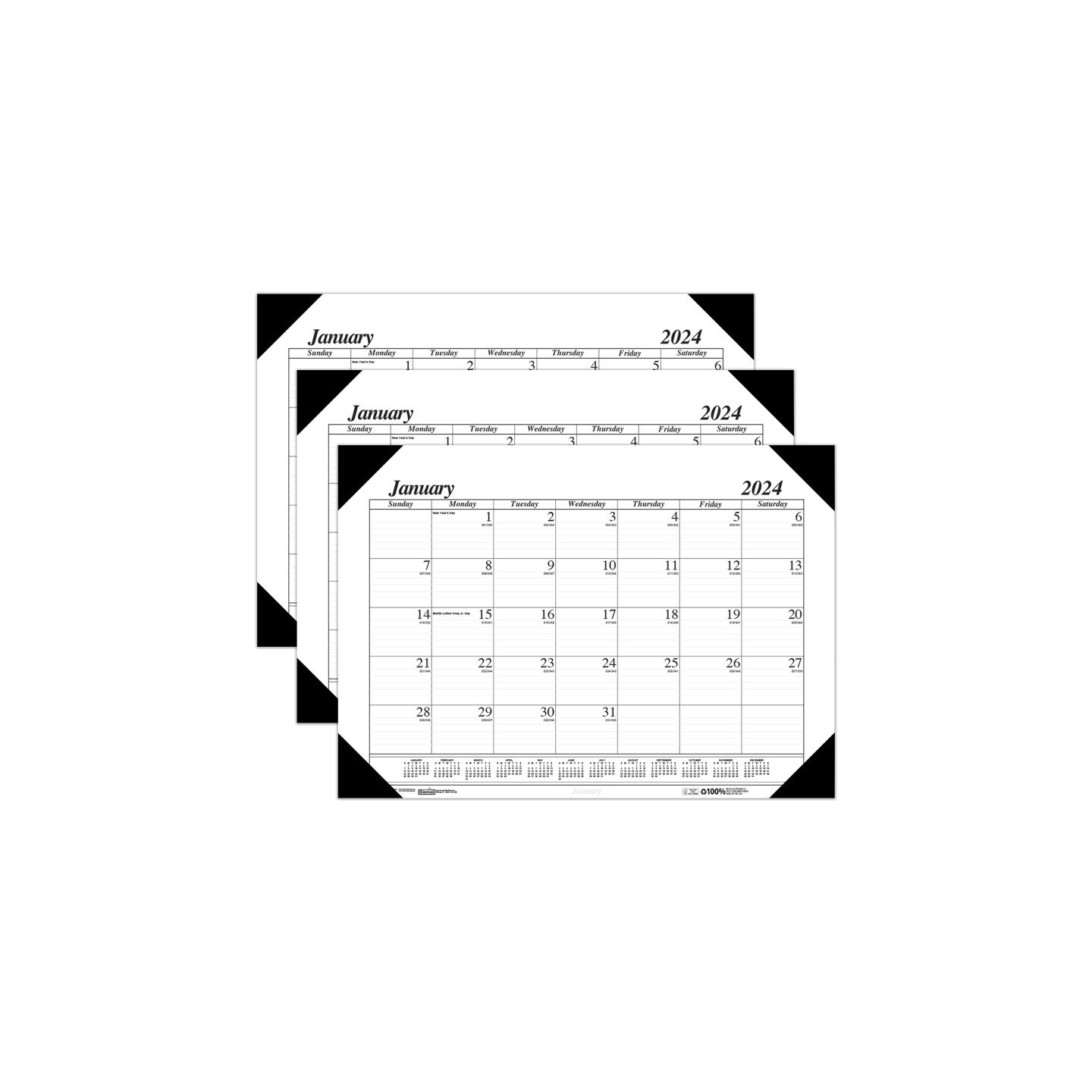 House of Doolittle® Academic Economy Desk Pad, 12 Months, January-December, Pack of 3