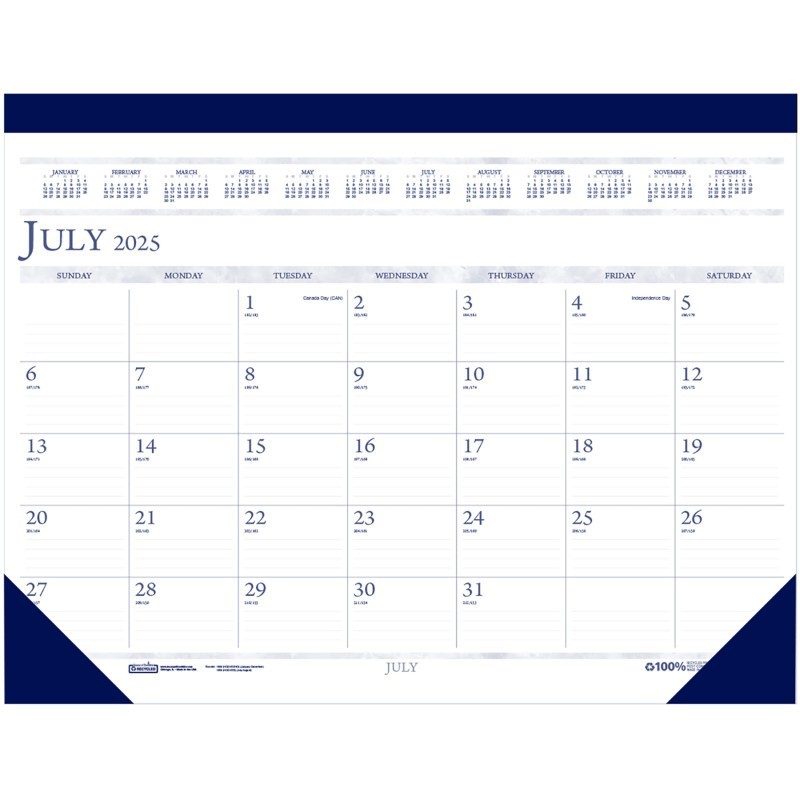 House of Doolittle® Monthly Academic Calendar Classic Desk Pad, 14 Months (Jul-Aug), 22" x 17"