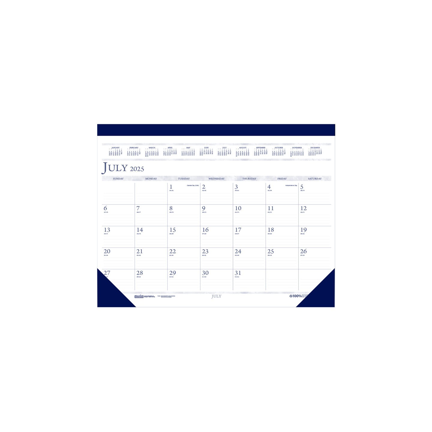 House of Doolittle® Monthly Academic Calendar Classic Desk Pad, 14 Months (Jul-Aug), 22" x 17"