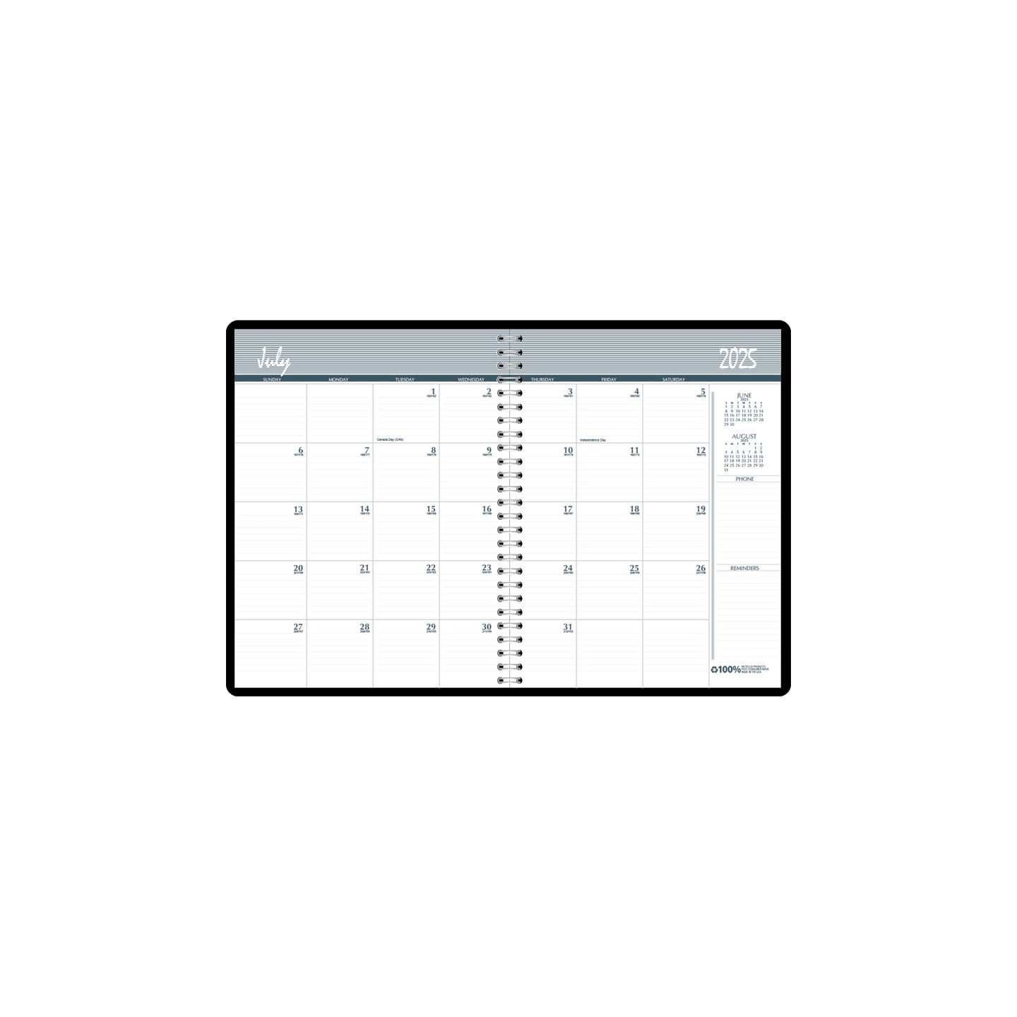 House of Doolittle® Monthly Calendar Academic Planner Book, 14 Months (Jul-Aug), 8.5" x 11"