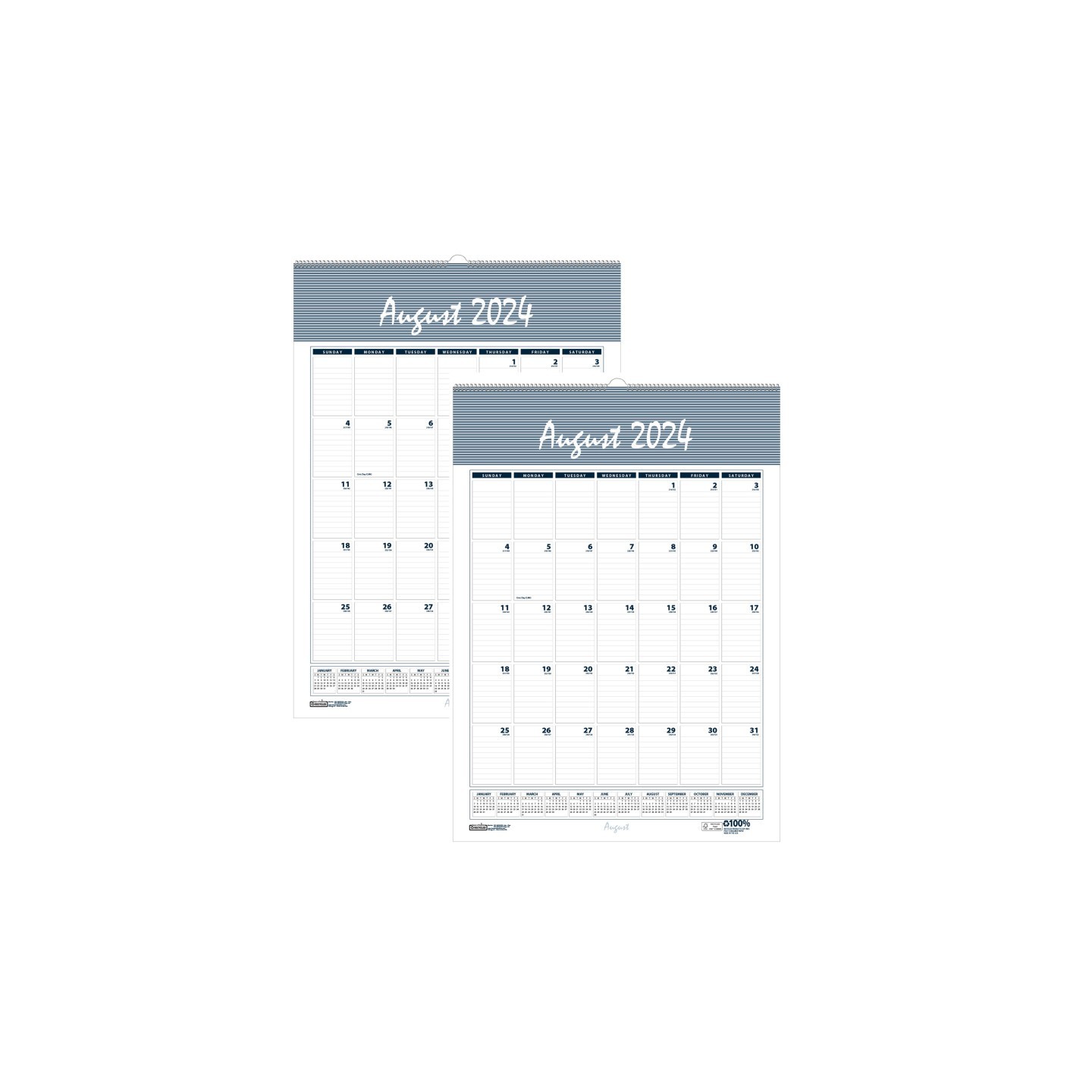 House of Doolittle® Bar Harbor Academic Wall Calendar, 12" x 17", Pack of 2