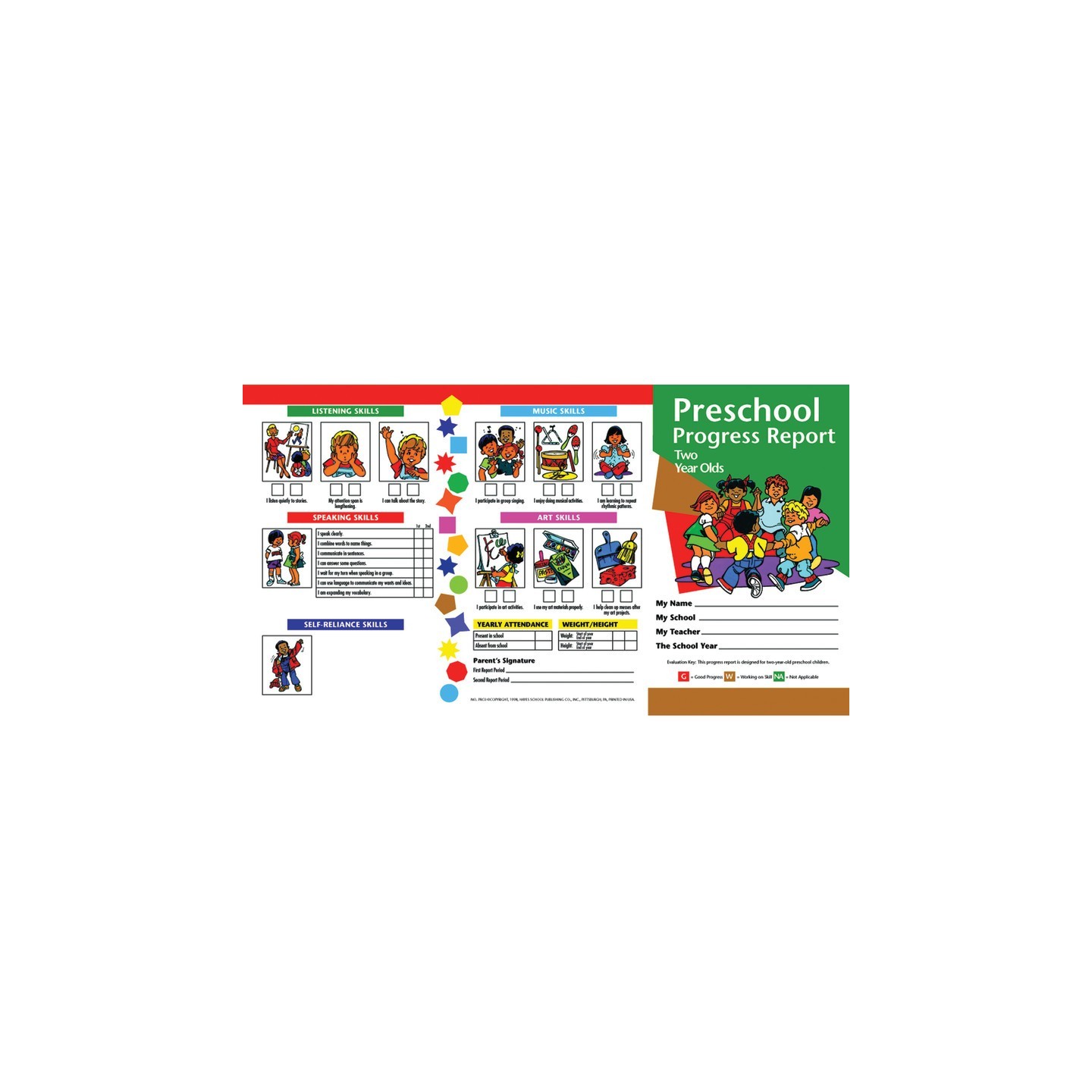 Hayes Publishing Preschool Progress Report Cards, 10 Per Pack (Age 2)