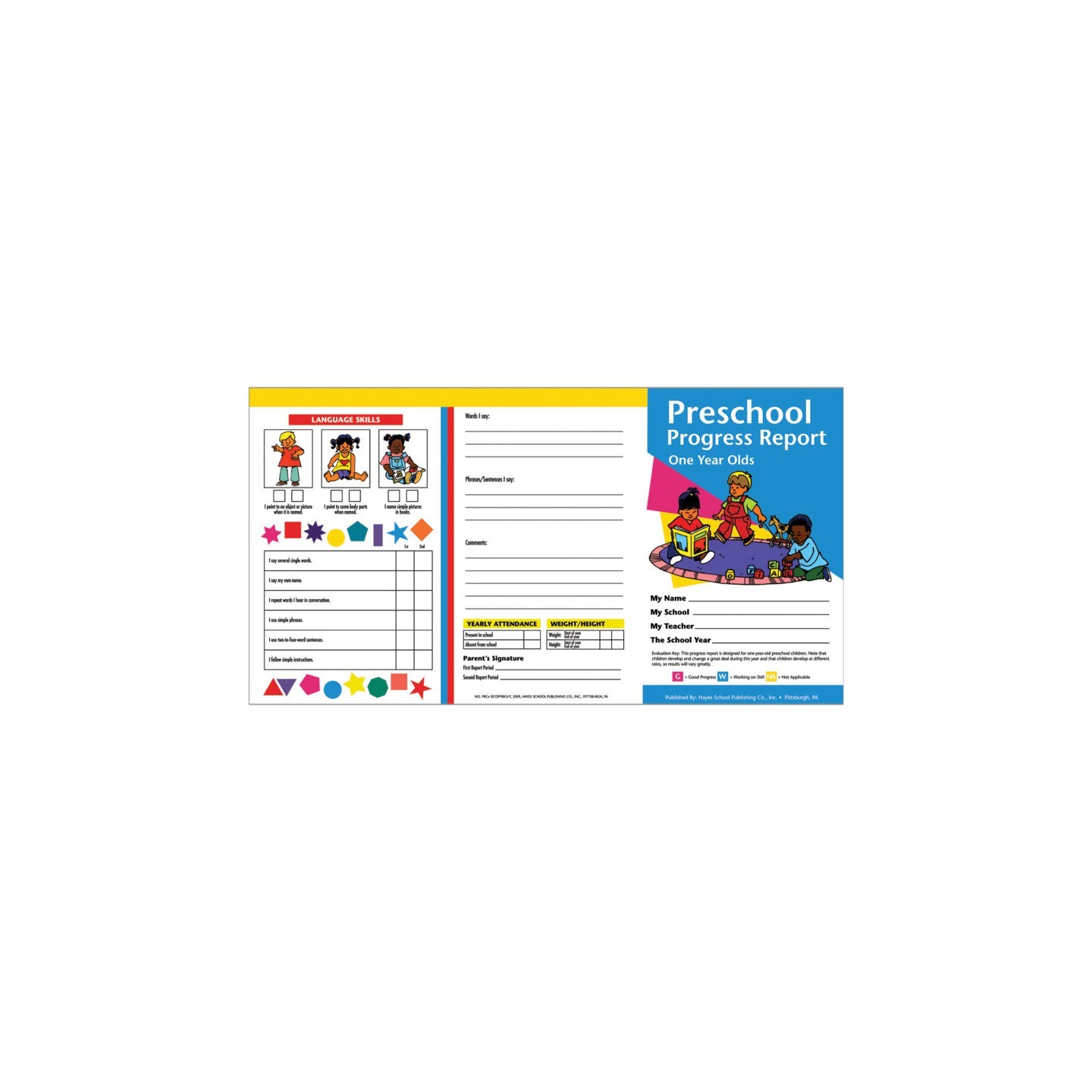 Hayes Publishing Preschool Progress Report (1 year olds), Pack of 10