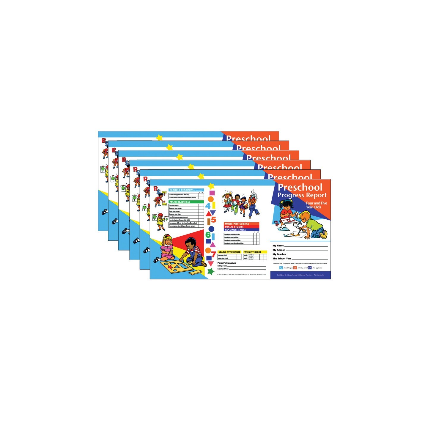 Hayes Publishing Preschool Progress Report, Ages 4-5, 10 Per Pack, 6 Packs