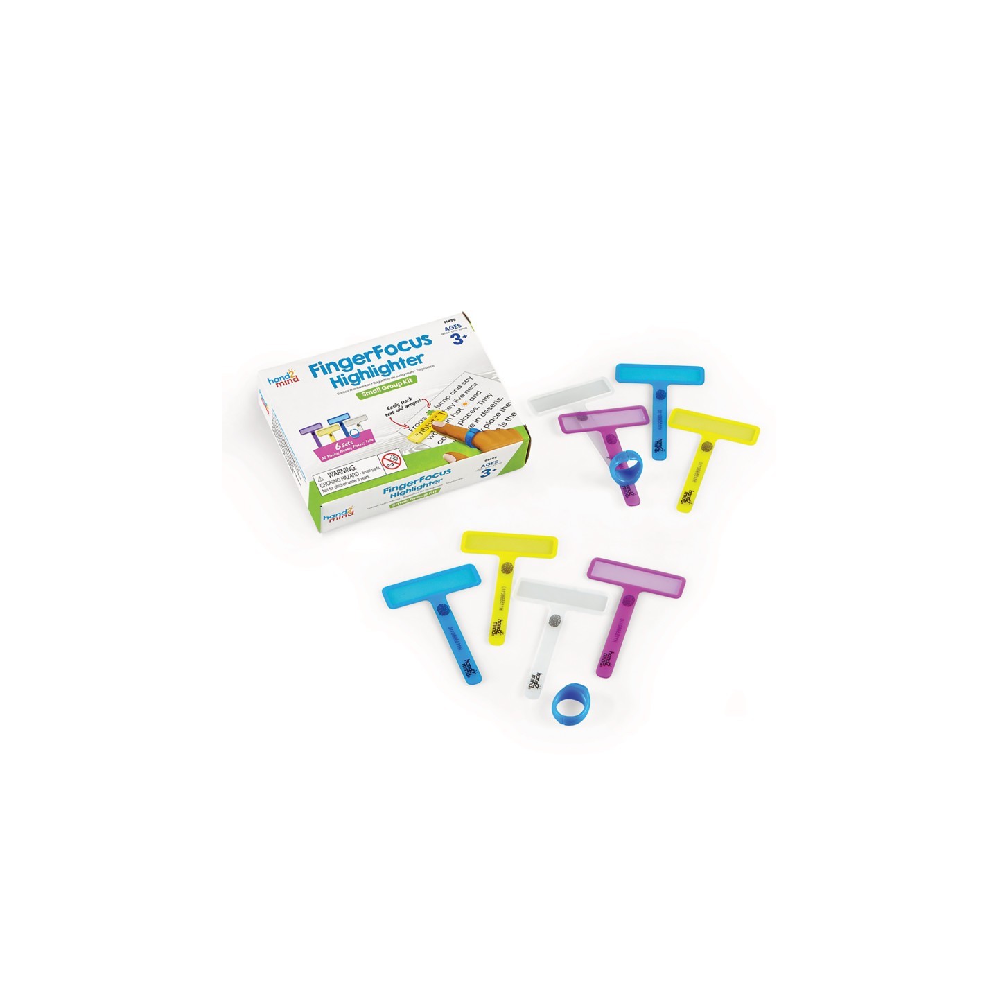Hand2Mind FingerFocus® Highlighter, Small Group Set, 6 Sets