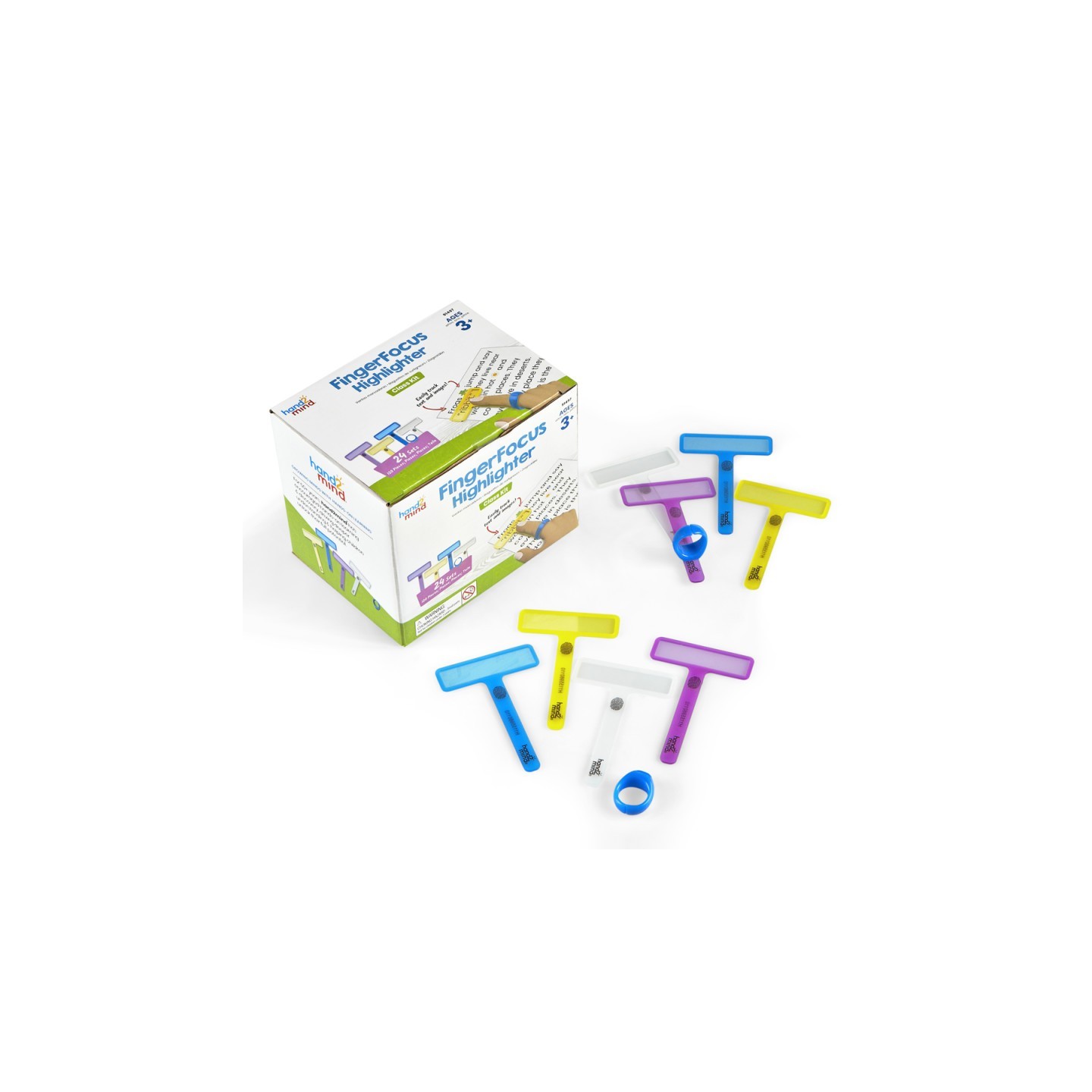 Hand2Mind FingerFocus Highlighter Classroom Kit, 24 Sets