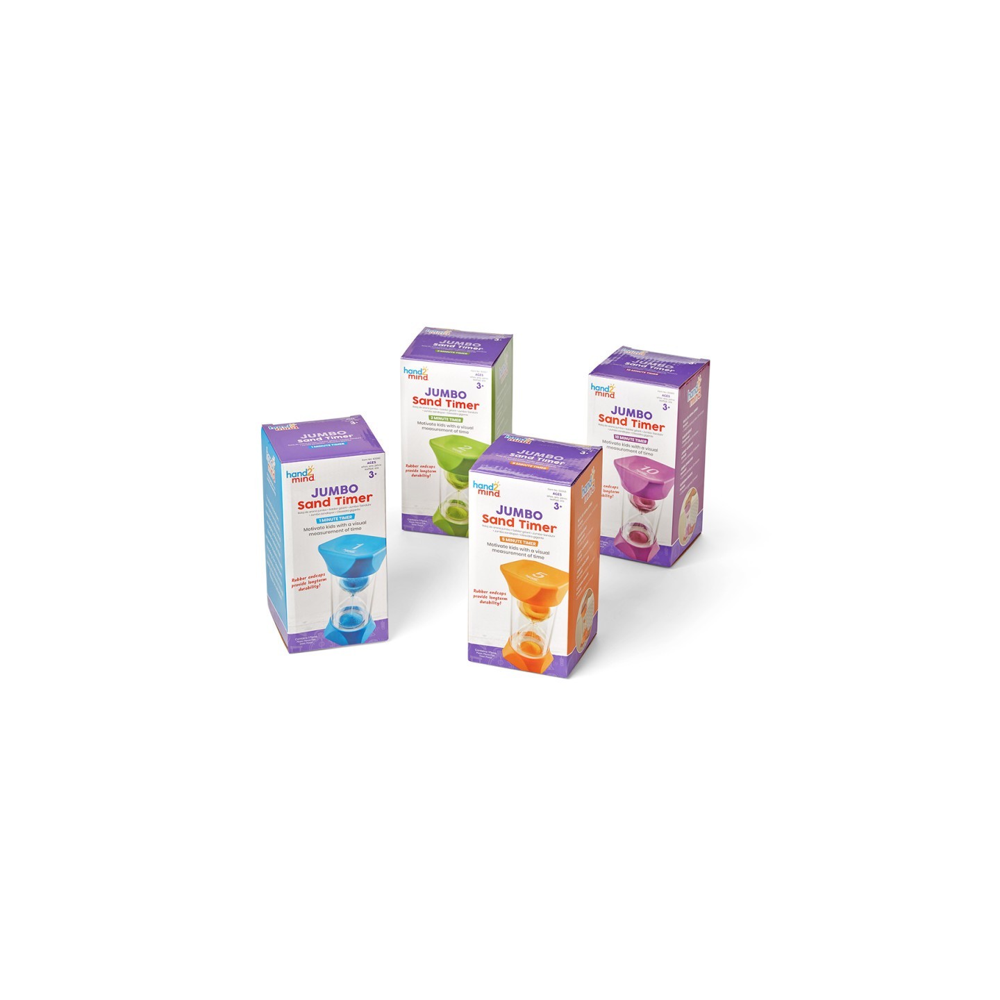 Hand2Mind Jumbo 1, 2, 5, and 10 Minute Sand Timer Set