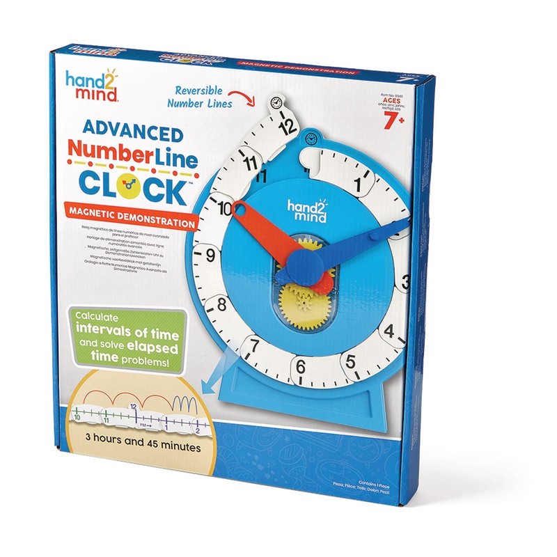 Hand2Mind Magnetic Demonstration Advanced NumberLine Clock