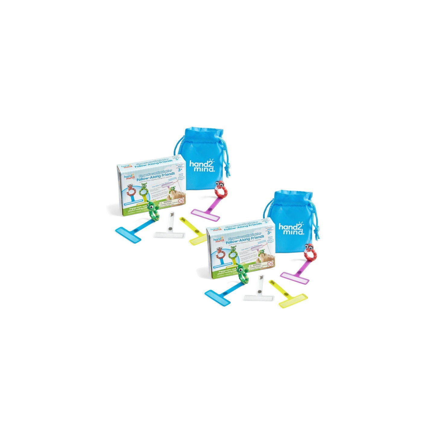 Hand2Mind FingerFocus® Highlighter Follow-Along Friends, 2 Sets