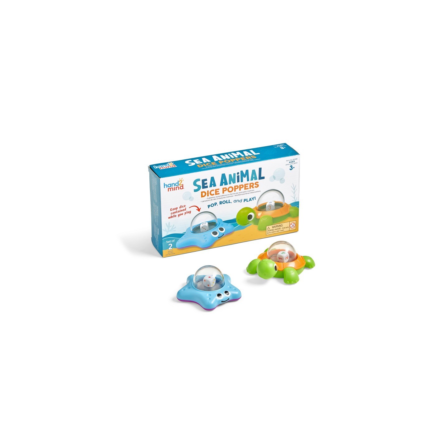 Hand2Mind Sea Animal Dice Poppers, Set of 2