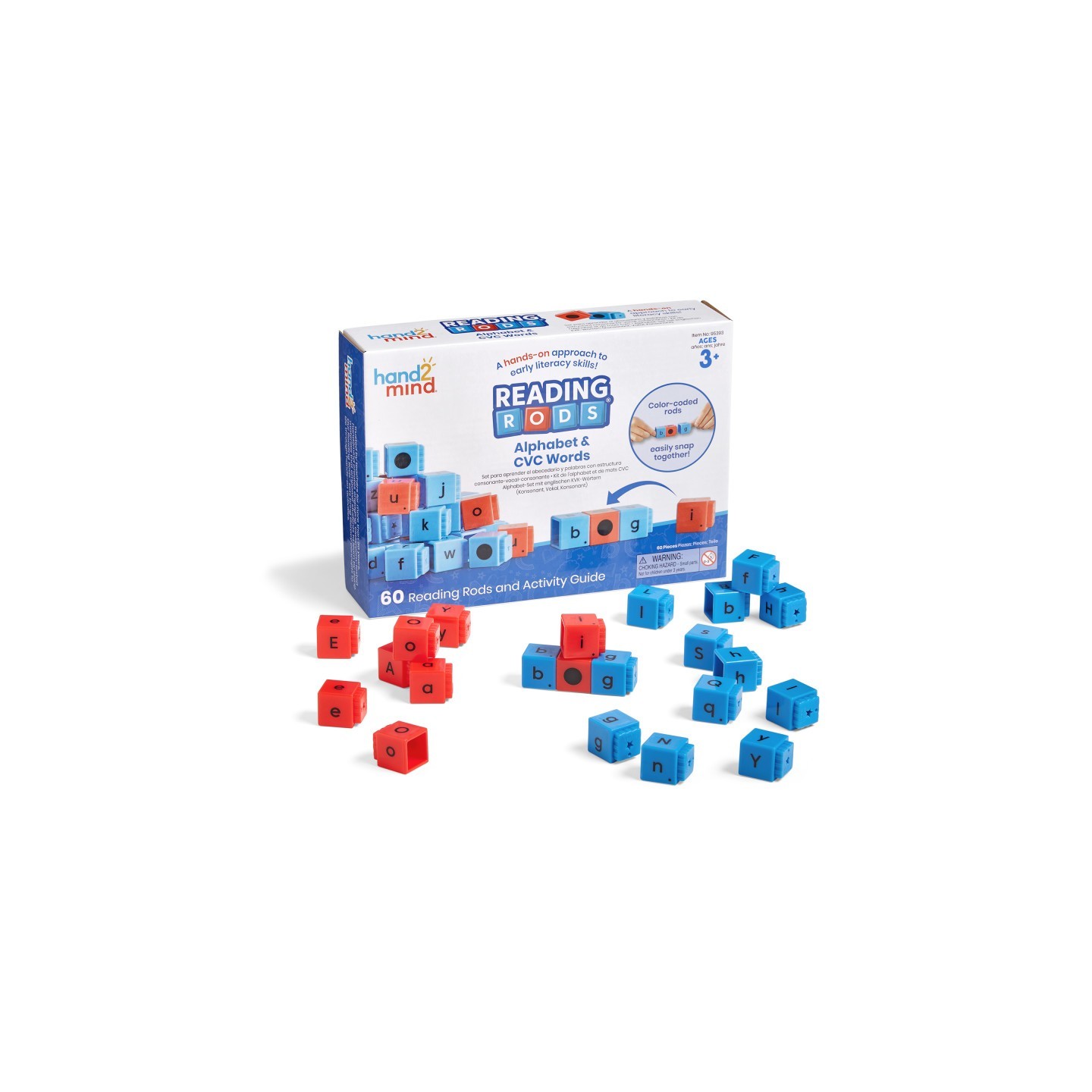 Hand2Mind Reading Rods Alphabet and CVC Words Set