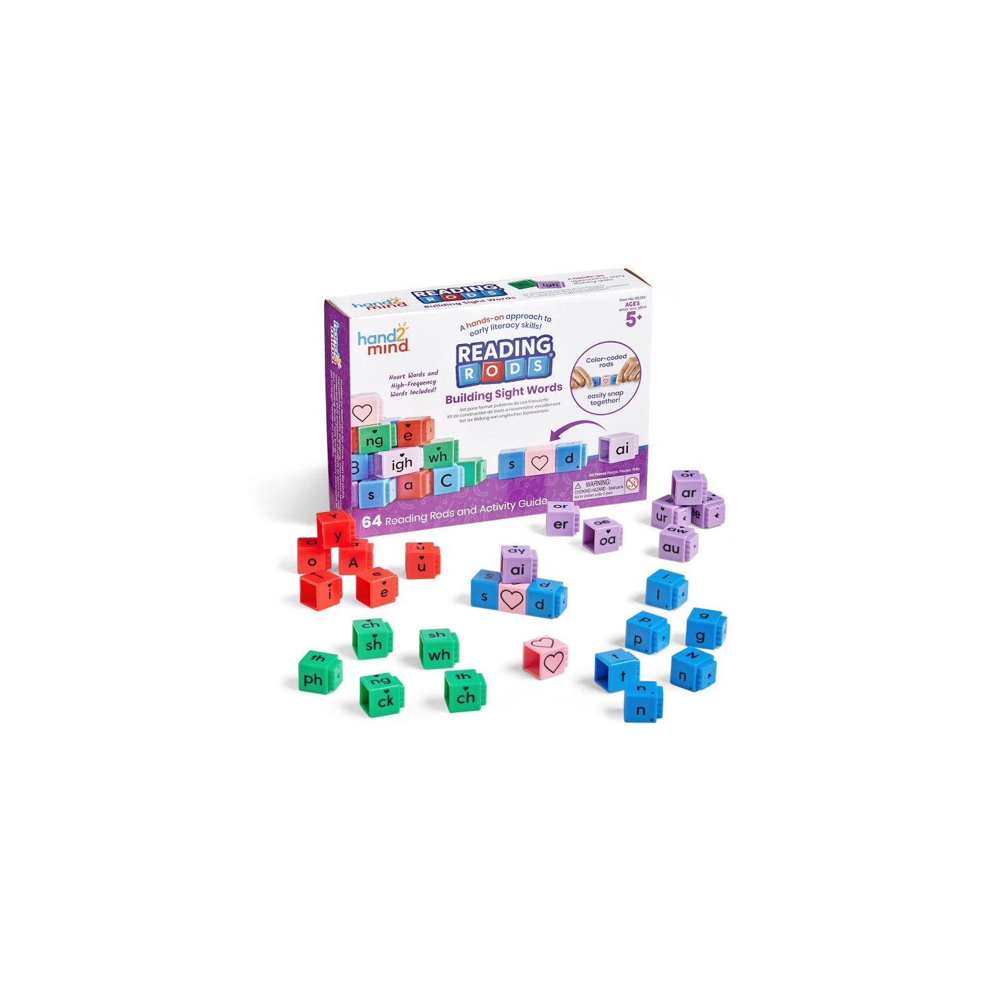 Hand2Mind Reading Rods Beginning Words Set