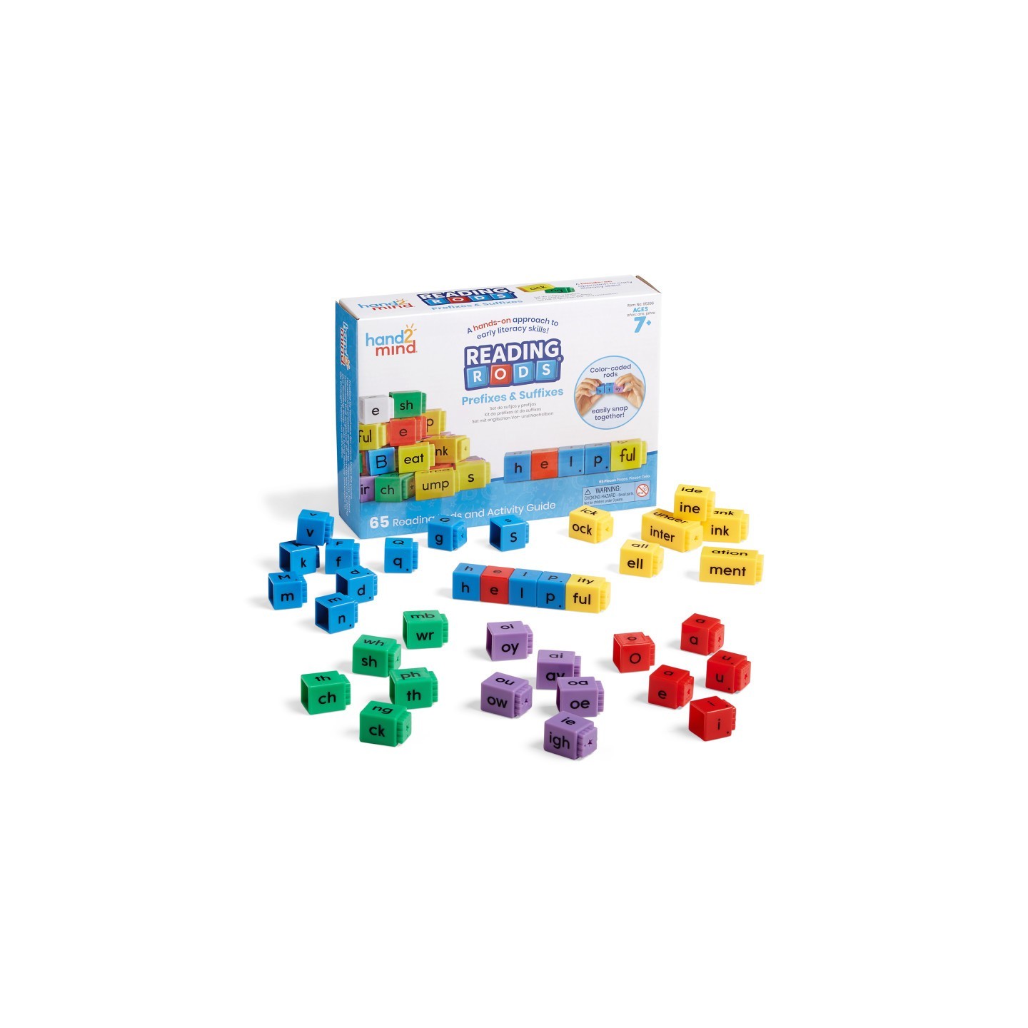 Hand2Mind Reading Rods Prefixes, Suffix, and Root Words Set