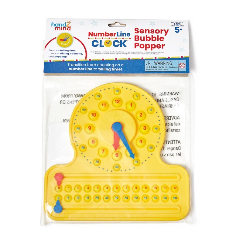 Hand2Mind NumberLine Clock™ Sensory Bubble Popper