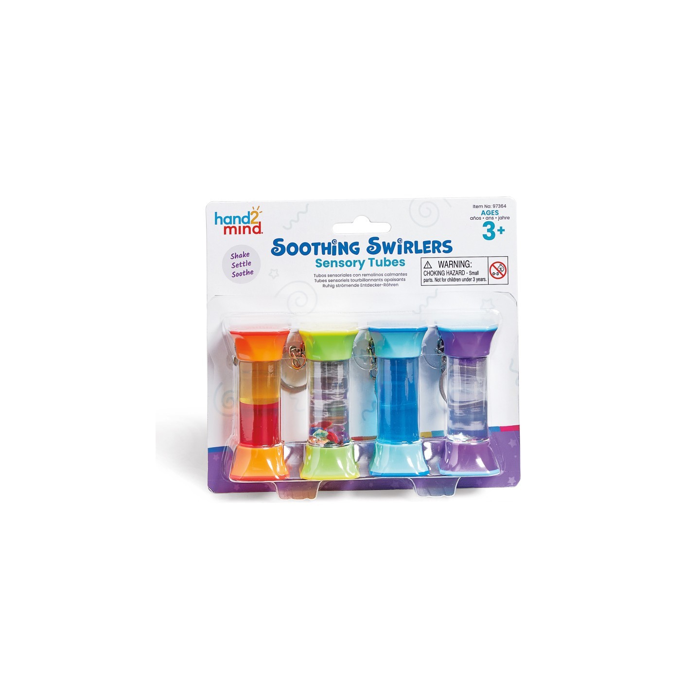 Hand2Mind Soothing Swirlers Sensory Tubes Keychains for Kids