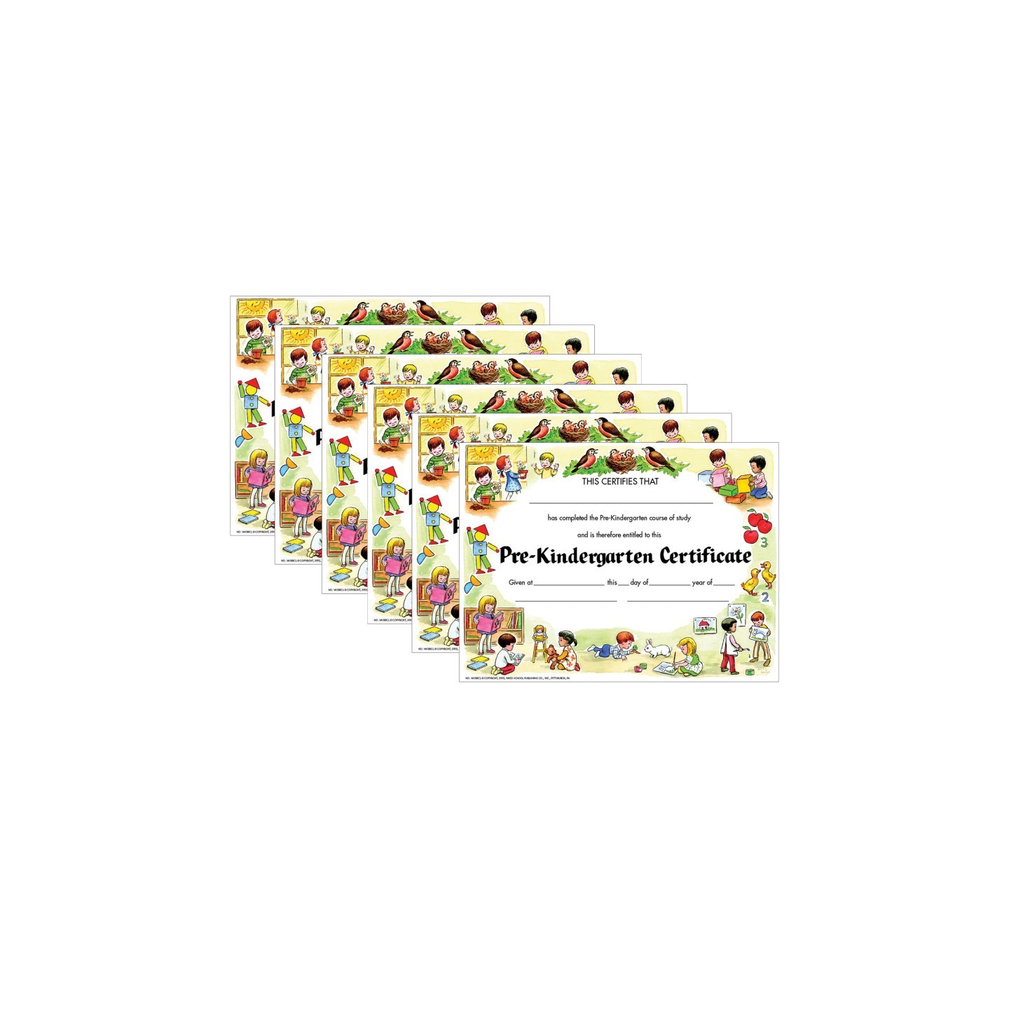 Hayes Publishing Pre-Kindergarten Certificate, 30 Per Pack, 6 Packs