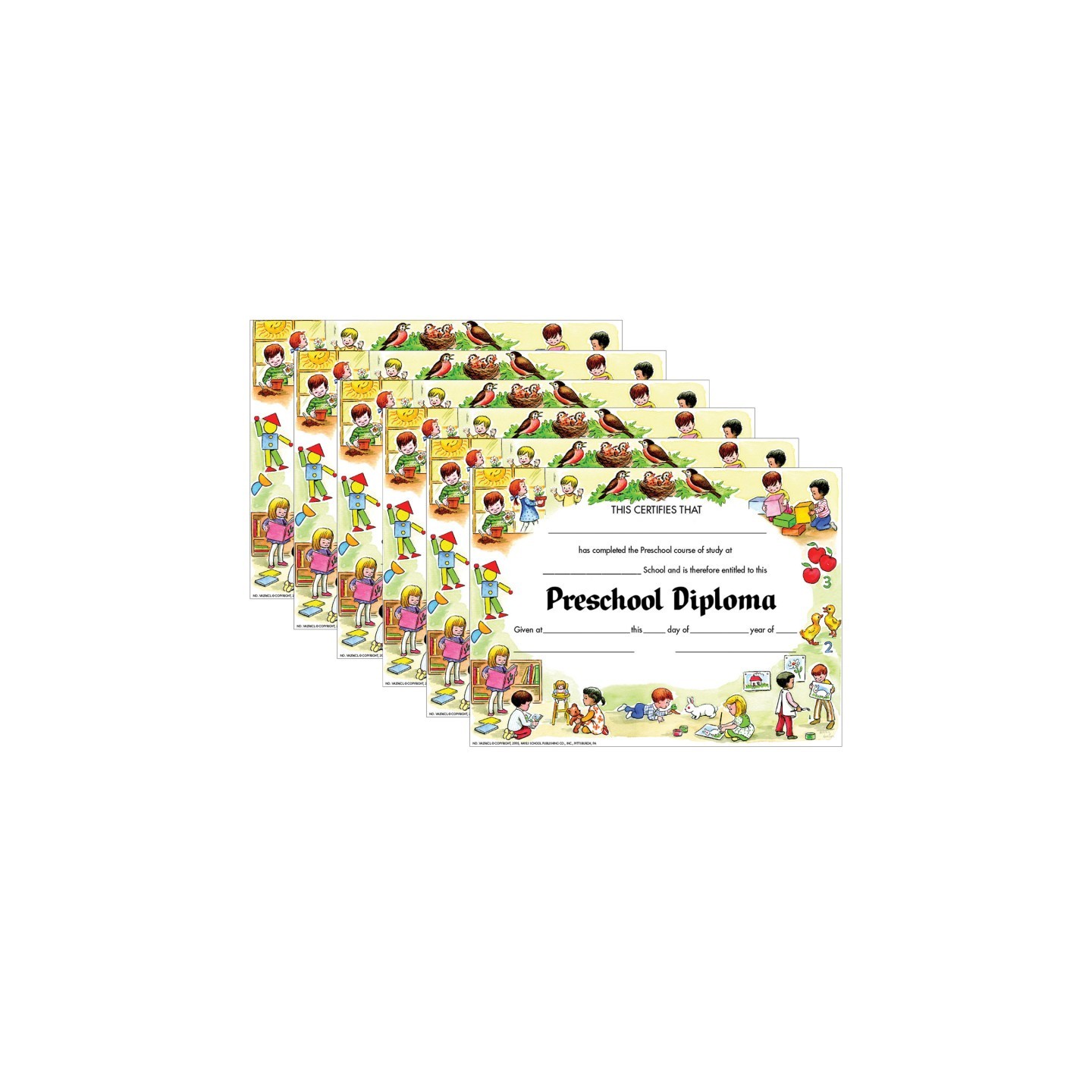 Hayes Publishing Preschool Diploma, 30 Per Pack, 6 Packs