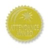 Hayes Publishing Gold Foil Embossed Seals, Attendance Award, 54 Per Pack