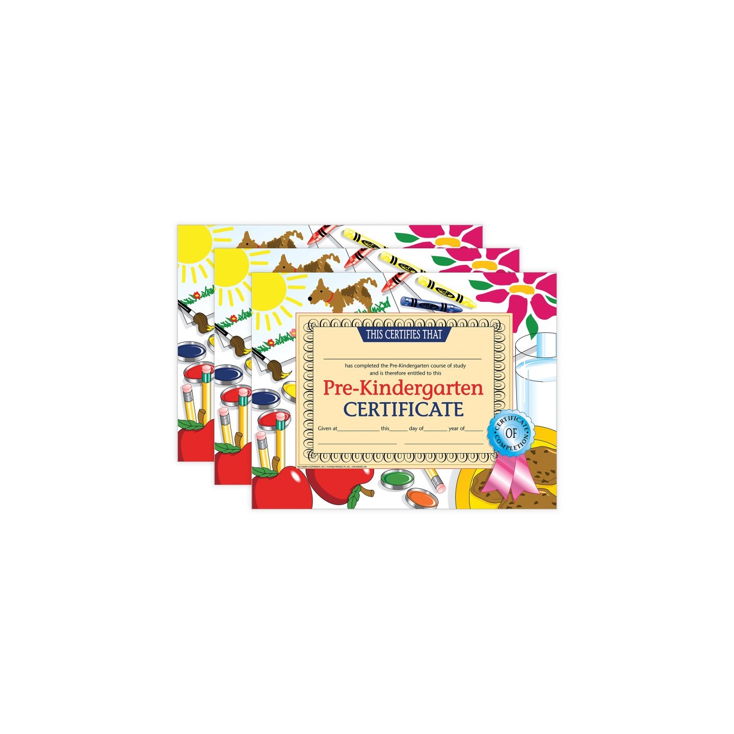 Hayes Publishing Pre-Kindergarten Certificate, 8.5" x 11", 30 Per Pack, 3 Packs