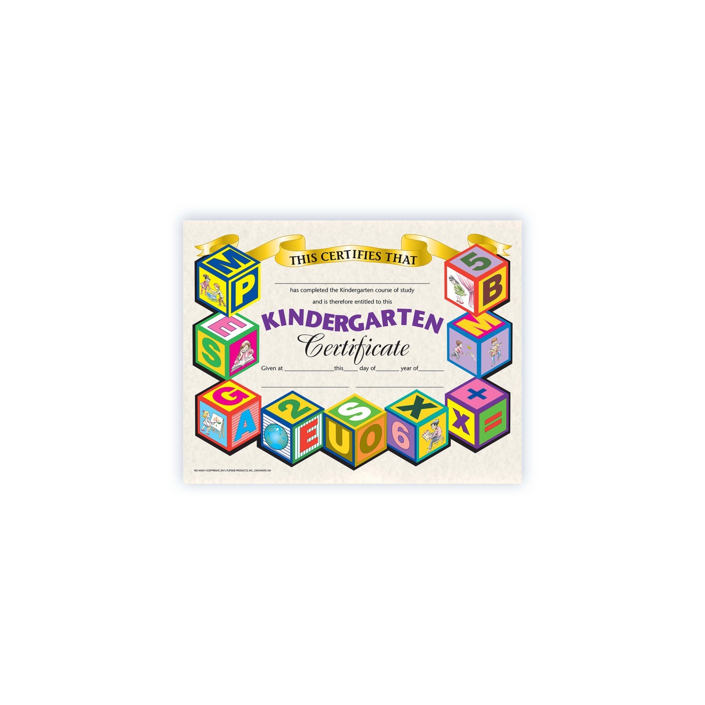 Hayes Publishing Kindergarten Certificate, 8.5" x 11", Pack of 30