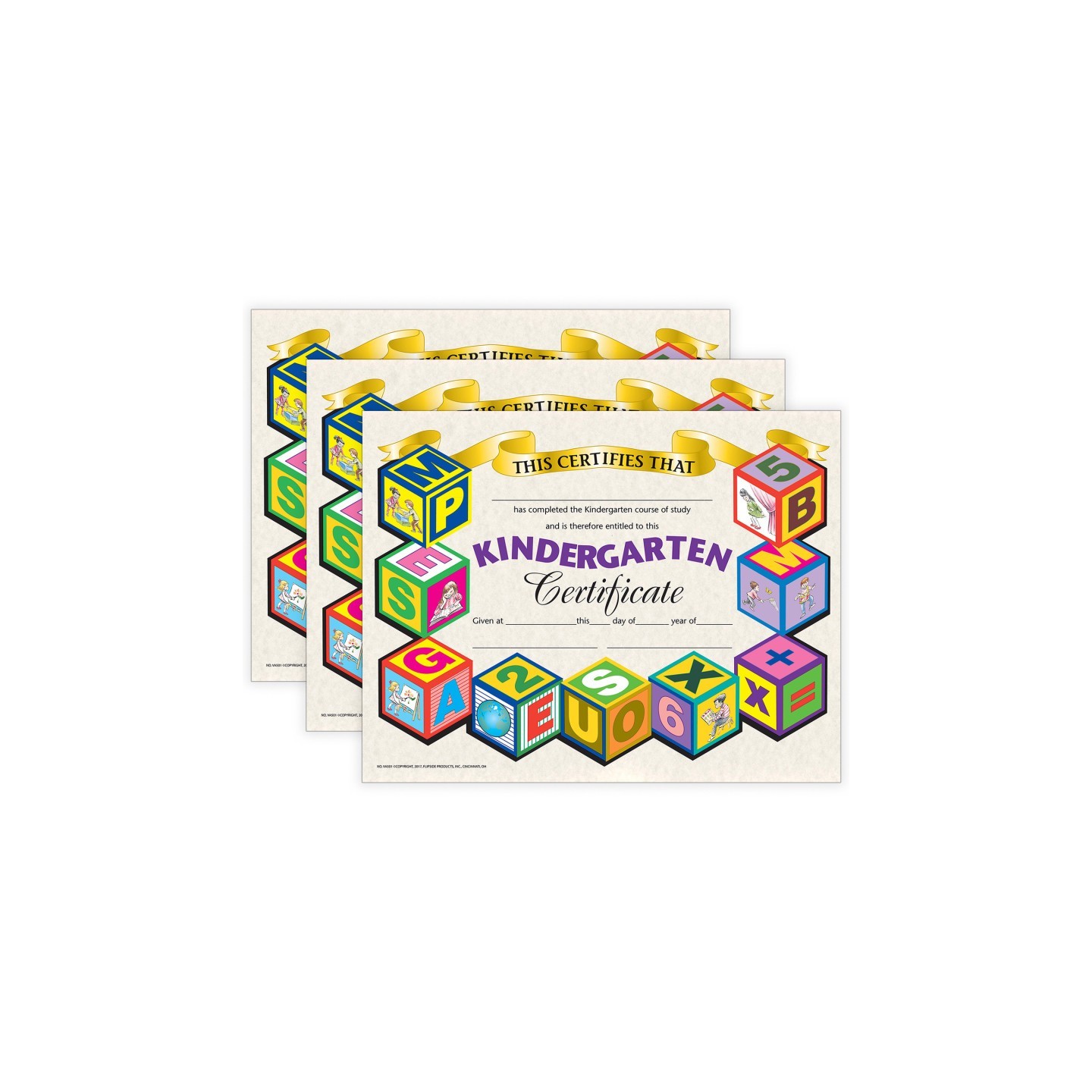 Hayes Publishing Kindergarten Certificate, 8.5" x 11", 30 Per Pack, 3 Packs