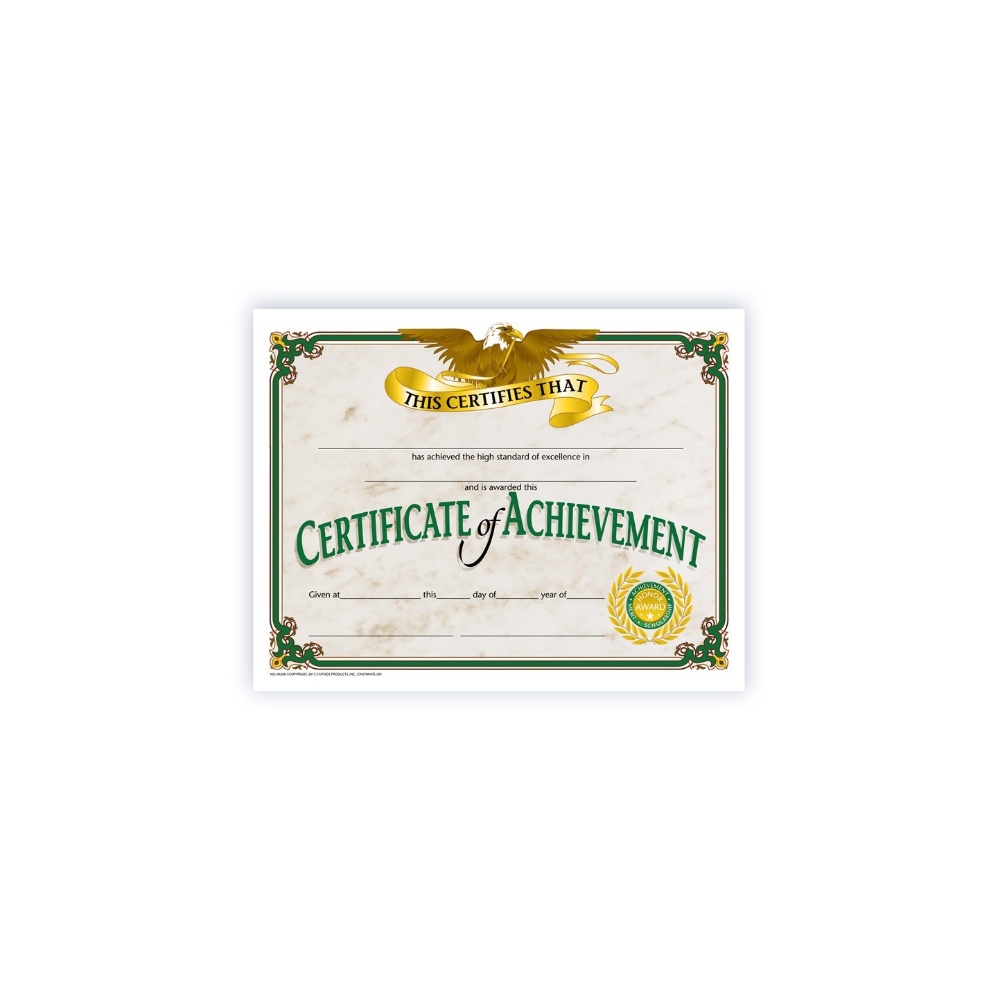 Hayes Publishing Certificate of Achievement, 8.5" x 11", Pack of 30