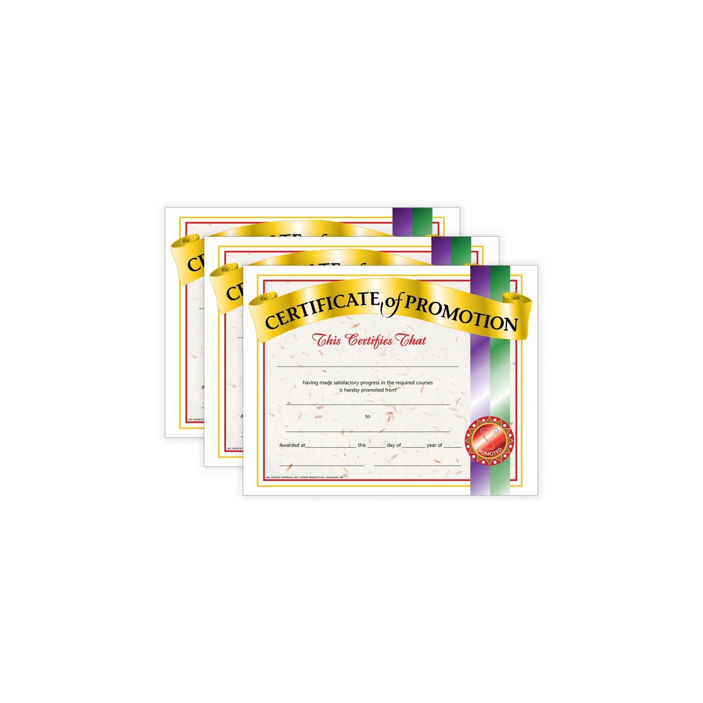 Hayes Publishing Certificate of Promotion, 8.5" x 11", 30 Per Pack, 3 Packs