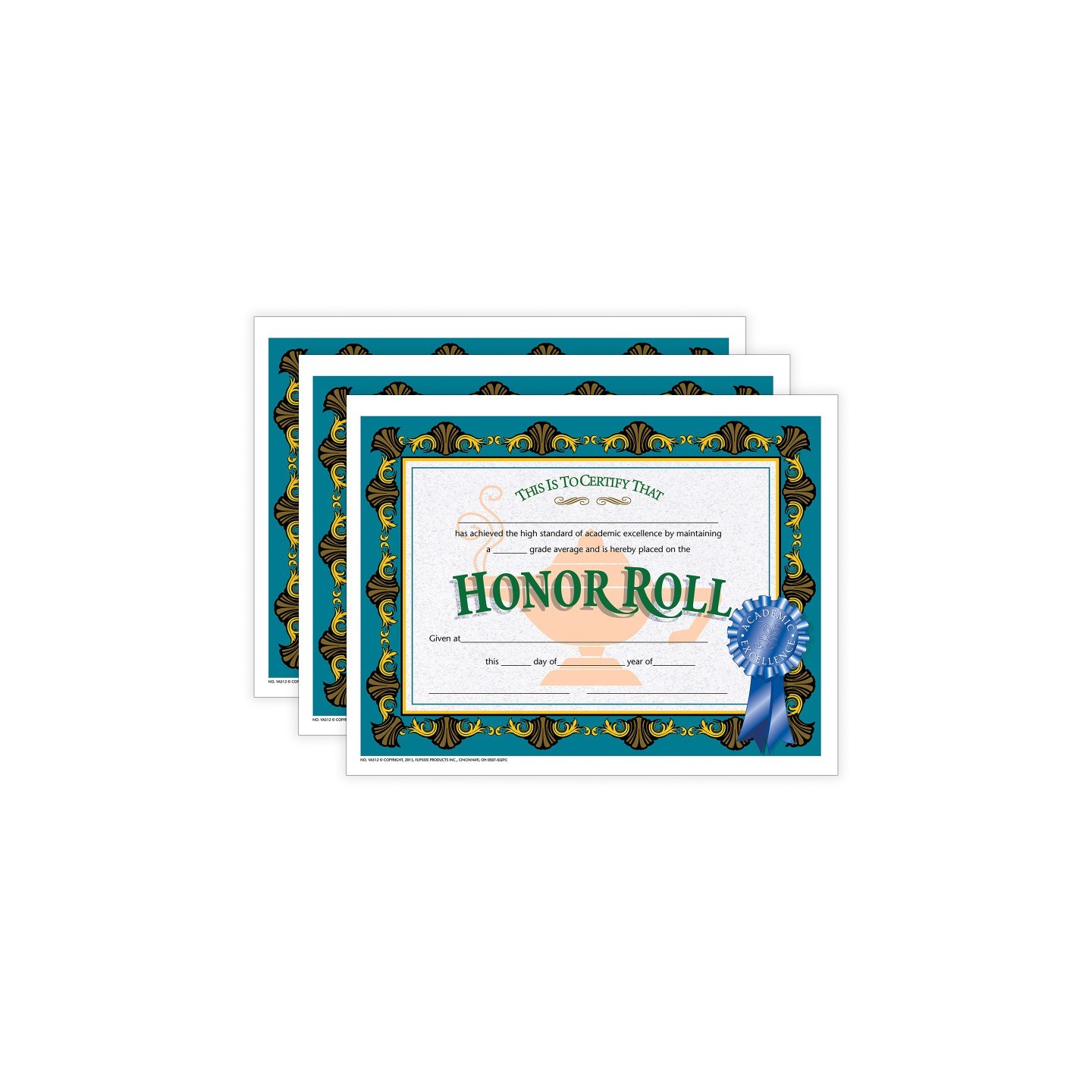 Hayes Publishing Honor Roll Certificate, 30 Per Pack, 3 Packs