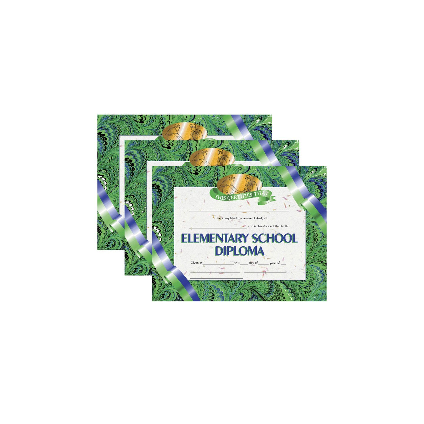Hayes Publishing Elementary School Diploma, 8.5" x 11", 30 Per Pack, 3 Packs