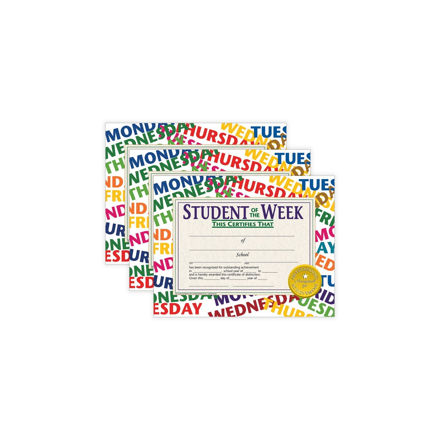 Hayes Publishing Student of the Week Certificate, 8.5" x 11", 30 Per Pack, 3 Packs