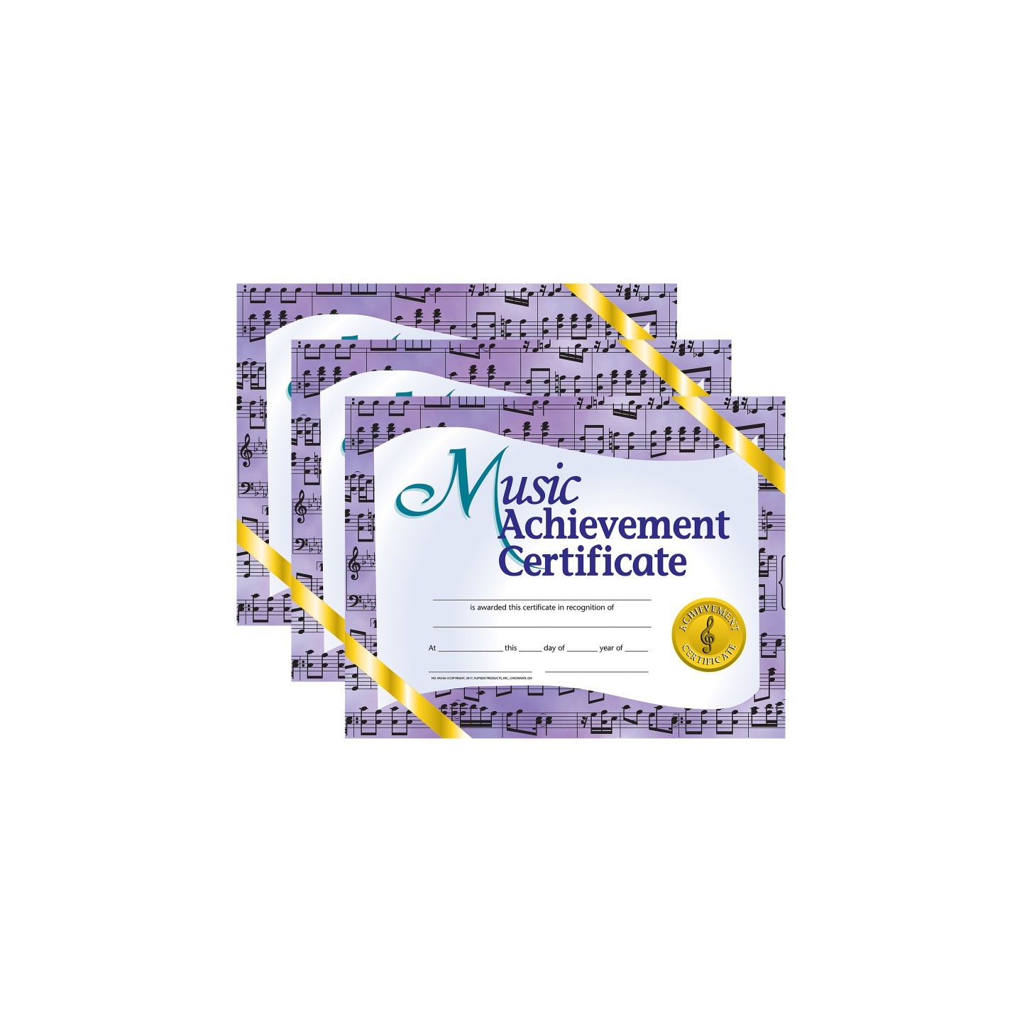 Hayes Publishing Music Achievement Certificate, 8.5" x 11", 30 Per Pack, 3 Packs
