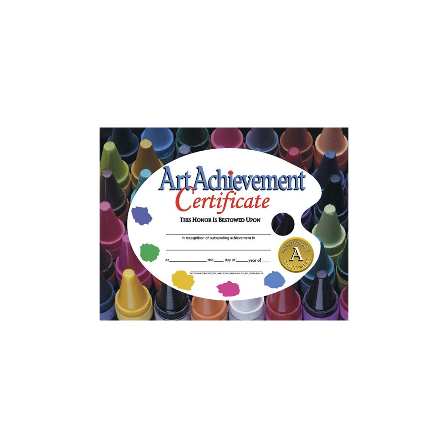 Hayes Publishing Art Achievement Certificate, 8.5" x 11", Pack of 30