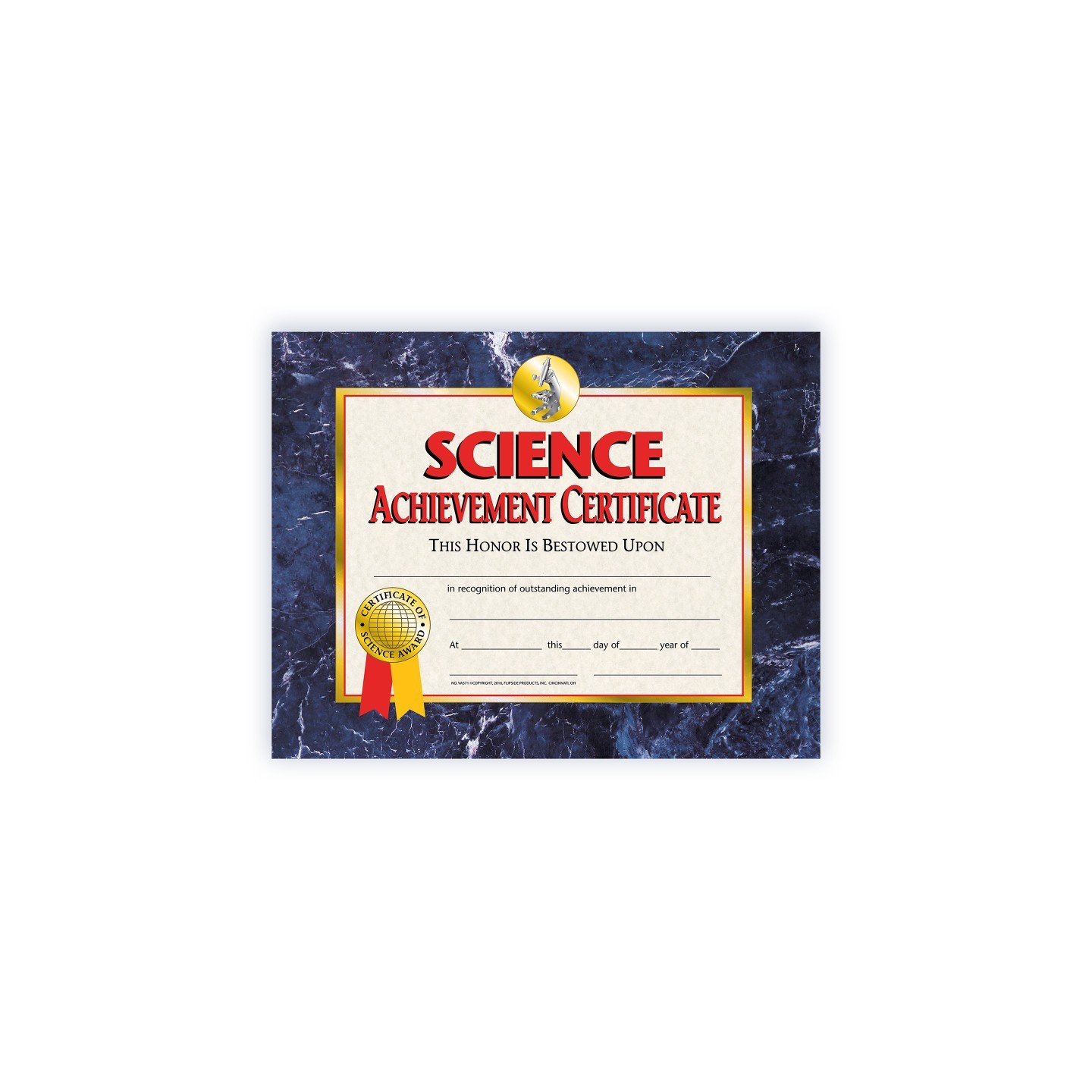Hayes Publishing Science Achievement Certificate