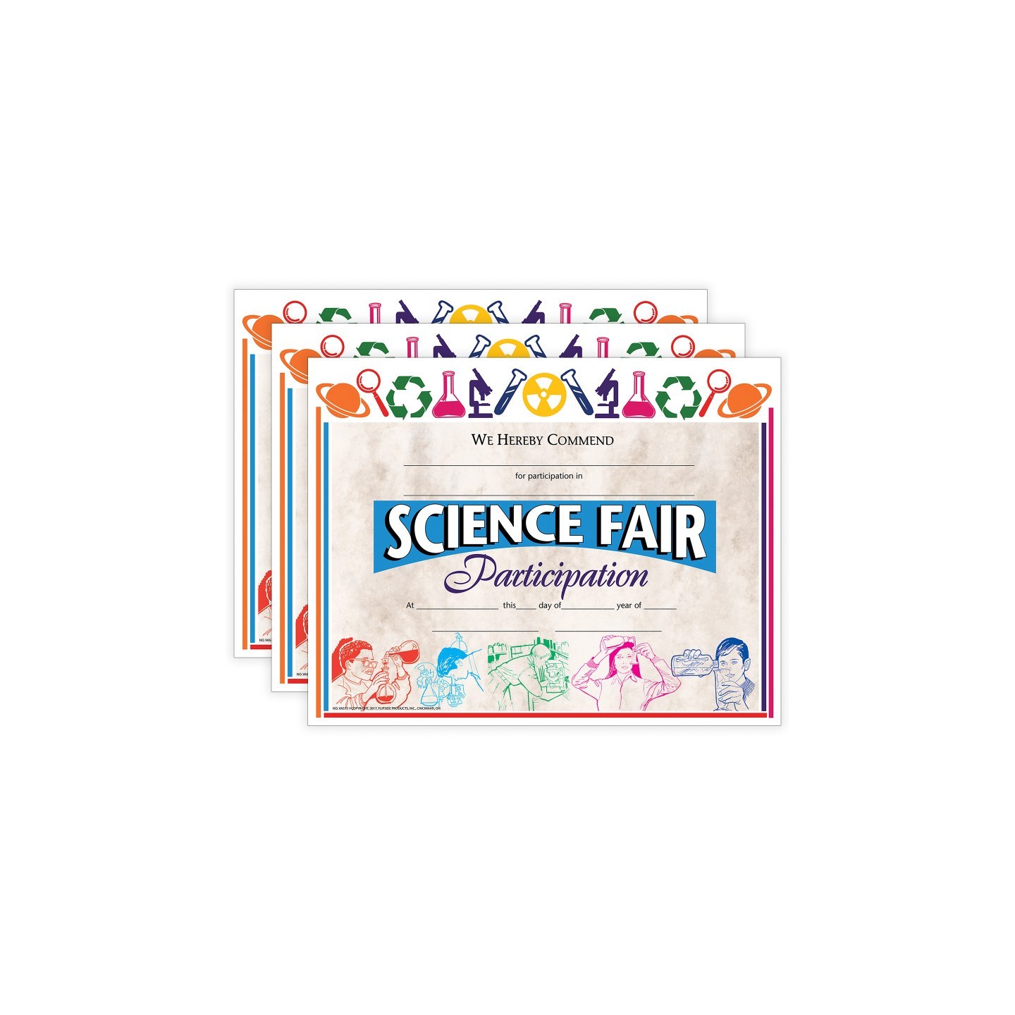 Hayes Publishing Science Fair Participation Award, 8.5" x 11", 30 Per Pack, 3 Packs
