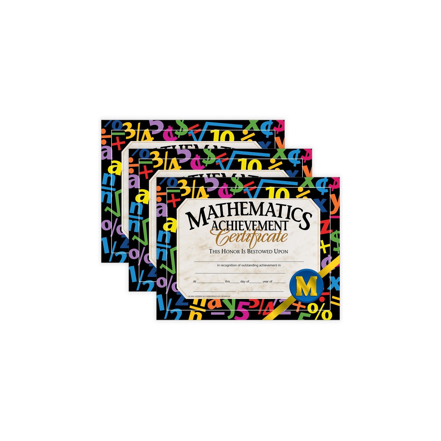 Hayes Publishing Mathematics Achievement Certificate, 30 Per Pack, 3 Packs