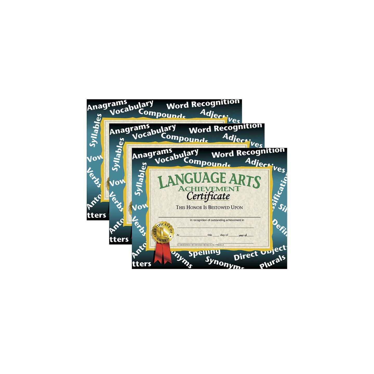 Hayes Publishing Language Arts Achievement Certificate, 30 Per Pack, 3 Packs