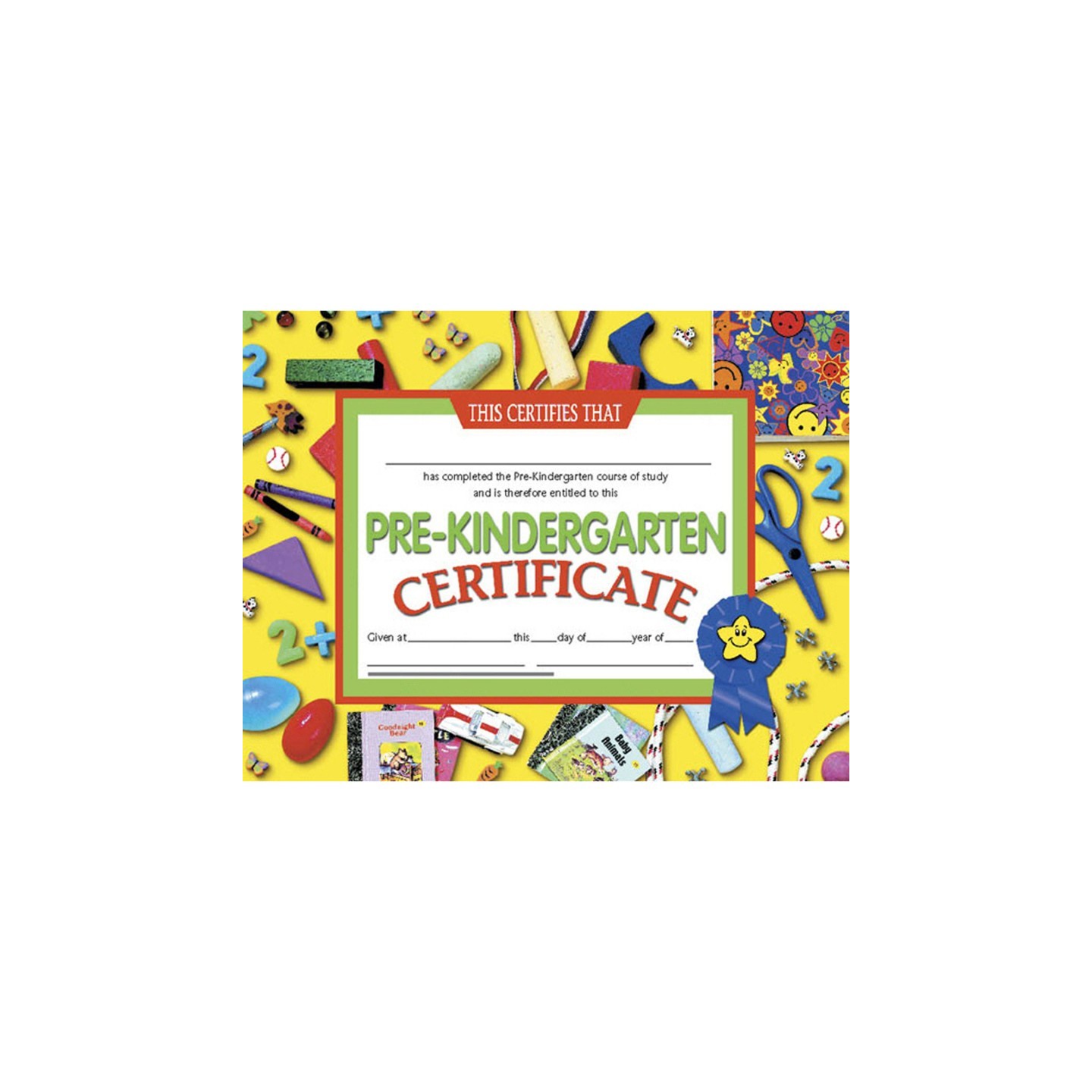 Hayes Publishing Pre-Kindergarten Certificate, 8.5" x 11", Pack of 30